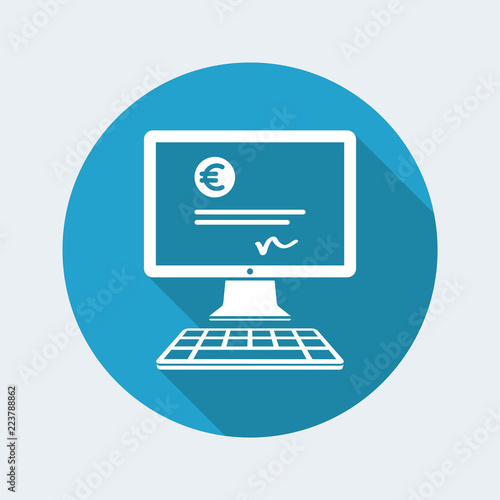 Financial document - Euro - Vector flat icon