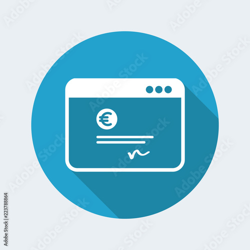 Financial document - Euro - Vector flat icon