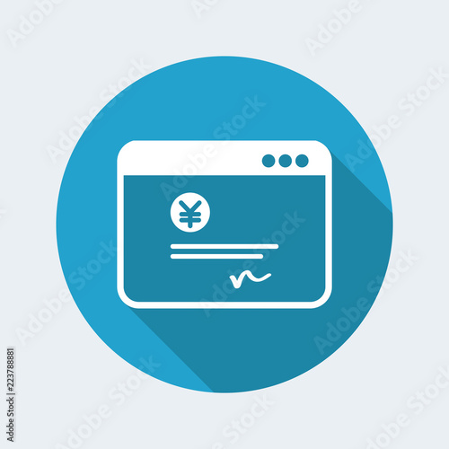 Financial document - Yen - Vector flat icon