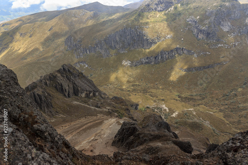 View from ruca pichincha over quito, ecuador
