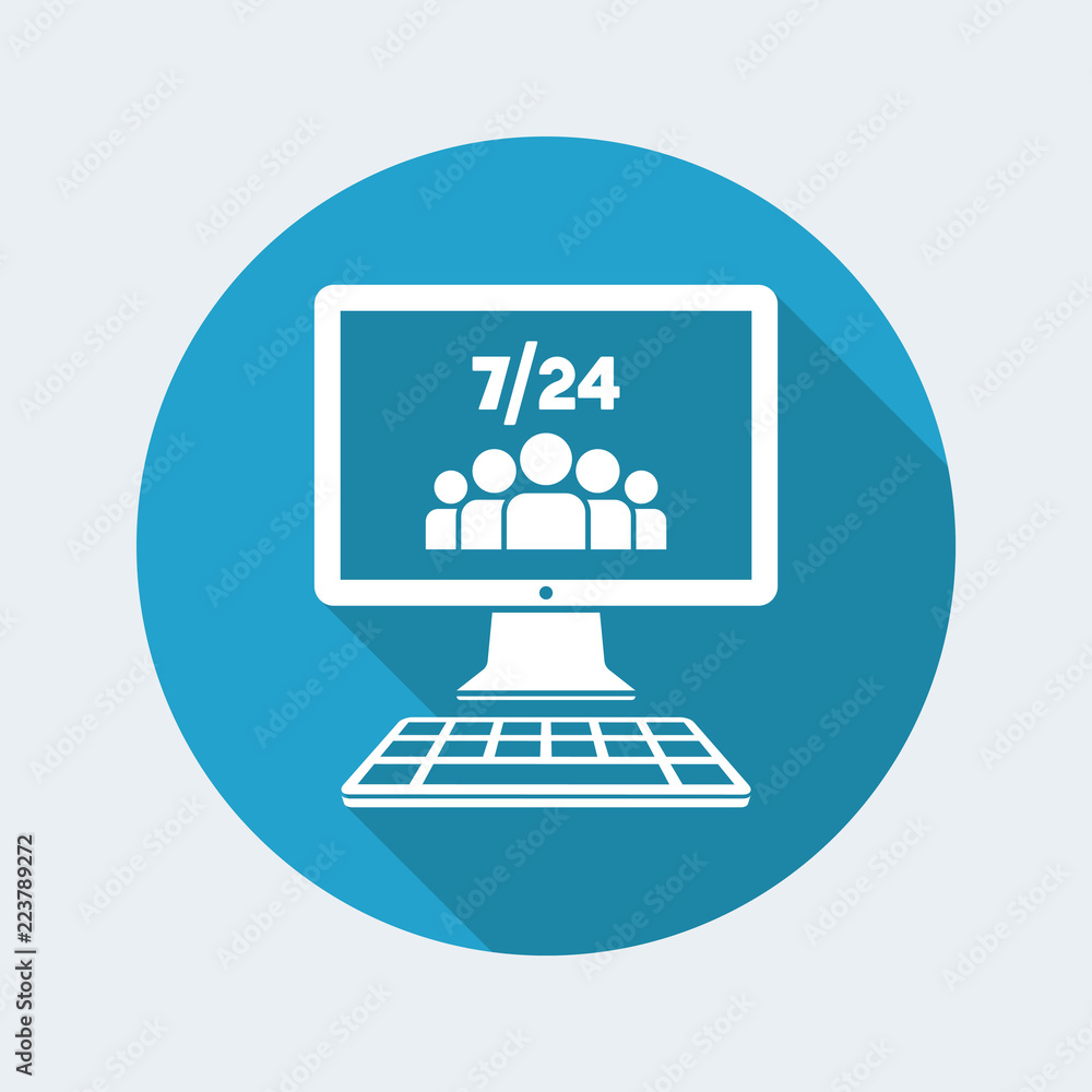 7/24 web team - Vector flat icon 7/24 web team - Vector flat icon