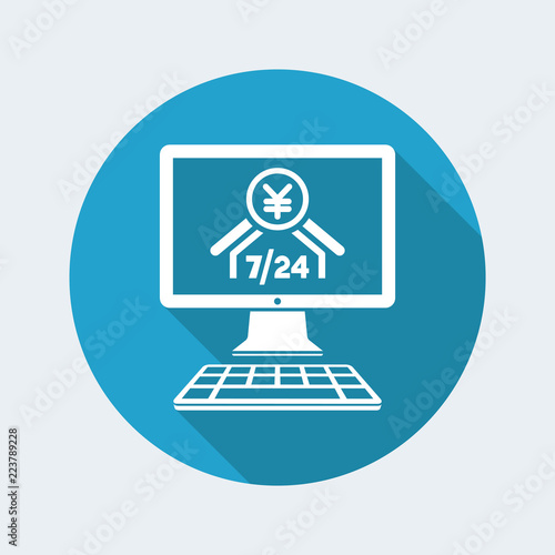 Wallpaper Mural Japanese banking institute online - Dollar - 7/24 service - Vector flat icon Torontodigital.ca
