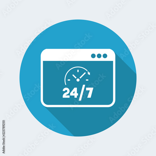 Everyday full time web services - Vector flat icon