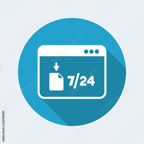 Full time download 7/24 - Vector flat icon