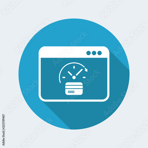 Full time credit card service - Vector flat icon