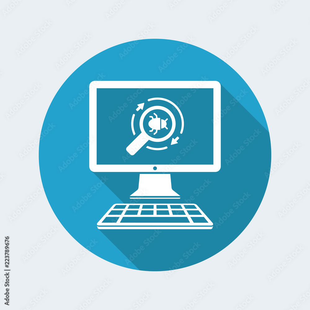 Full time virus protection - Vector flat icon Full time virus protection - Vector flat icon