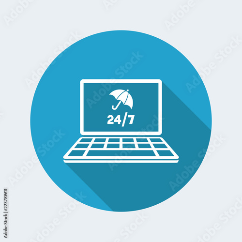 Full computer protection - Vector flat icon