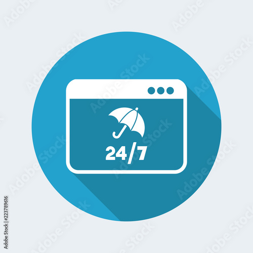 Full computer protection - Vector flat icon