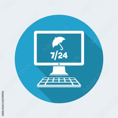 Full computer protection - Vector flat icon