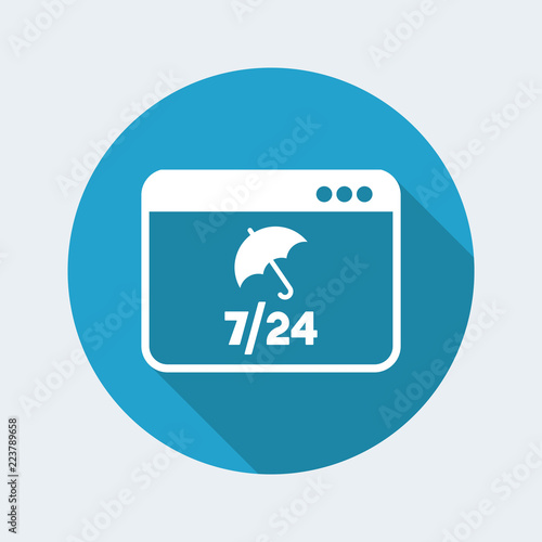 Full computer protection - Vector flat icon