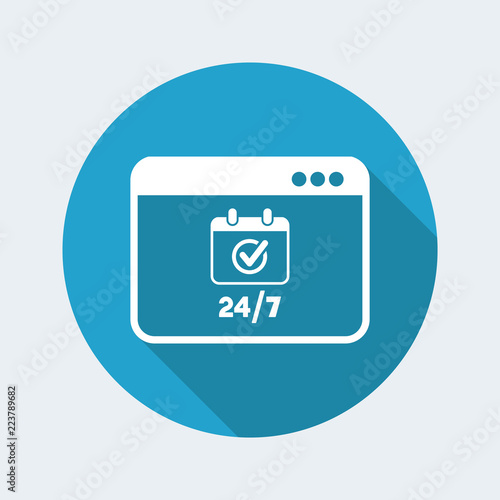 Check 24/7 computer services - Vector flat icon © Myvector