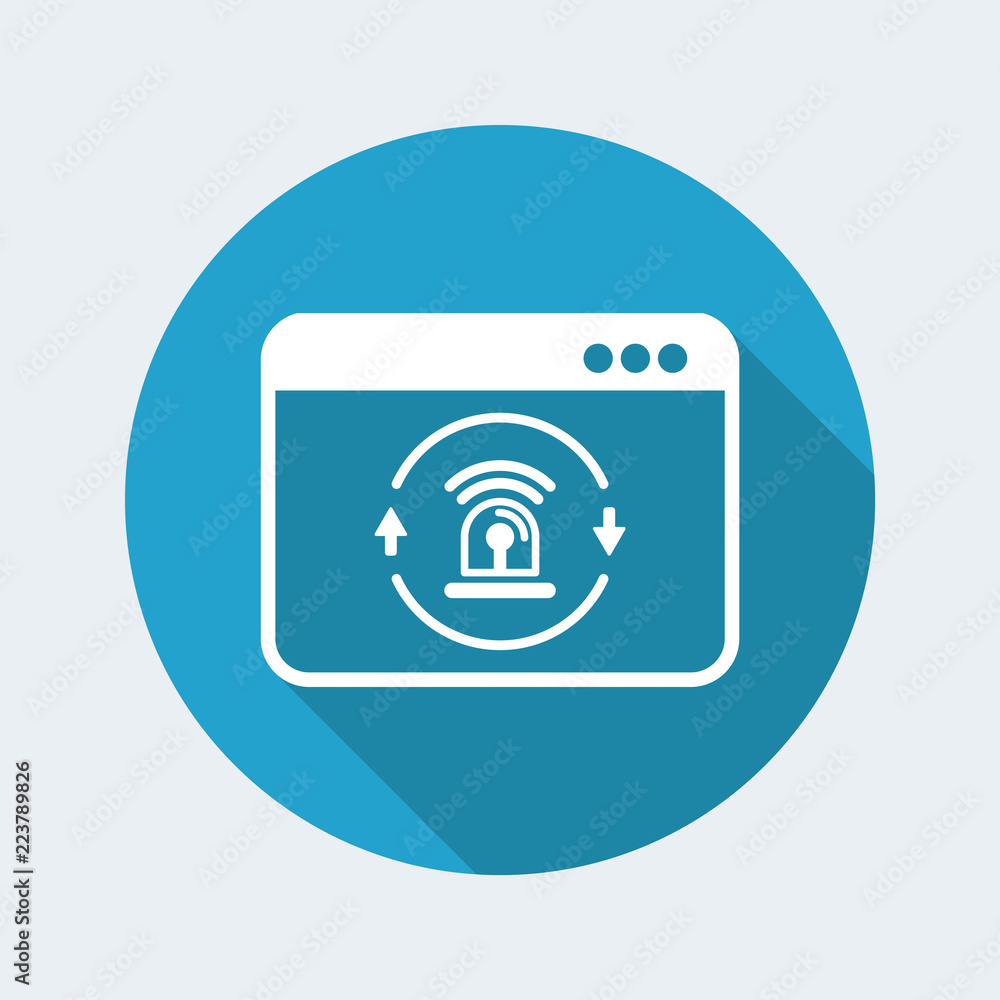 Computer alarm security - Vector flat icon Computer alarm security - Vector flat icon
