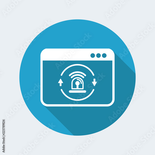 Computer alarm security - Vector flat icon