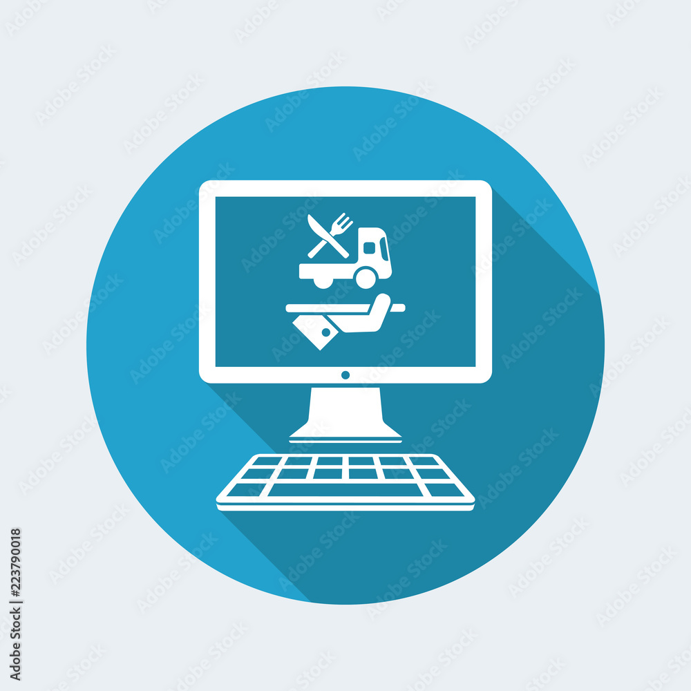 Order online - food delivery services - Vector flat icon Order online - food delivery services - Vector flat icon