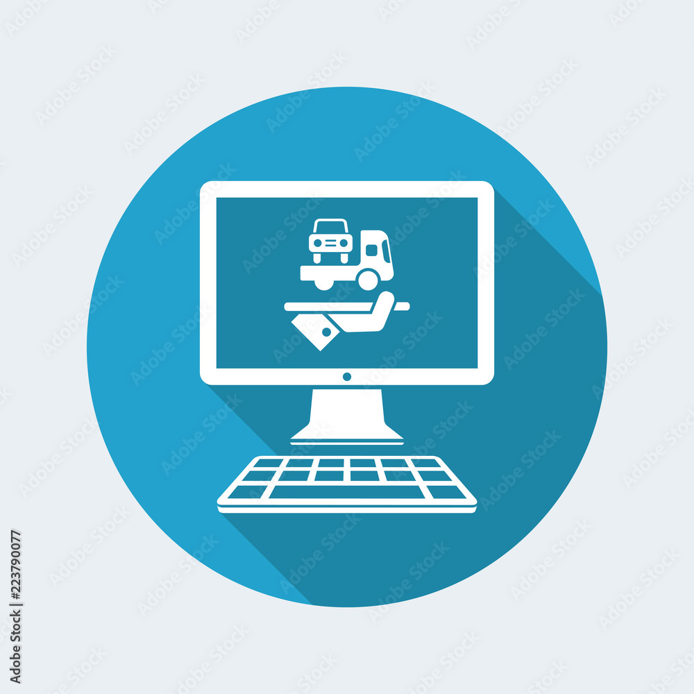 Car assistance online - Vector flat icon Car assistance online - Vector flat icon