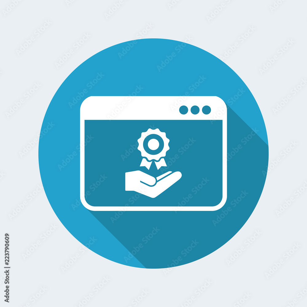 Online certification - Vector icon for computer website or application Online certification - Vector icon for computer website or application