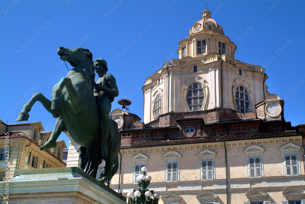 Turin, Piedmont, Italy the baroque church of San Lorenzo.