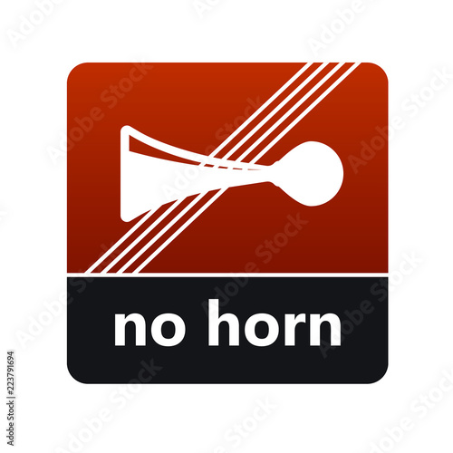 No horn sign with label for print and digital content