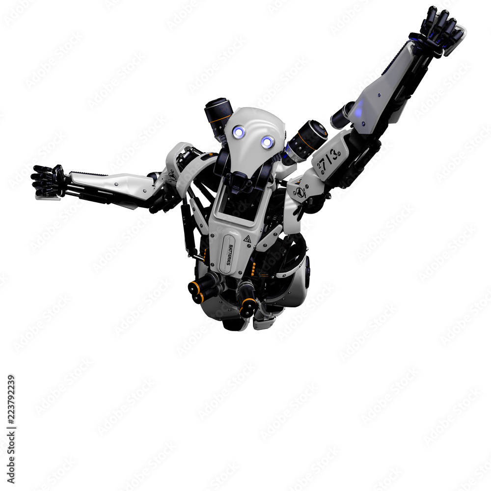 mega robot super drone in a white background mega robot super drone in a white background
