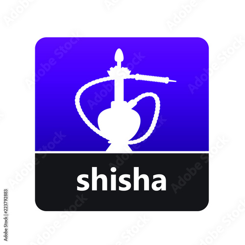 Hookah sign with shisha label for print and digital content