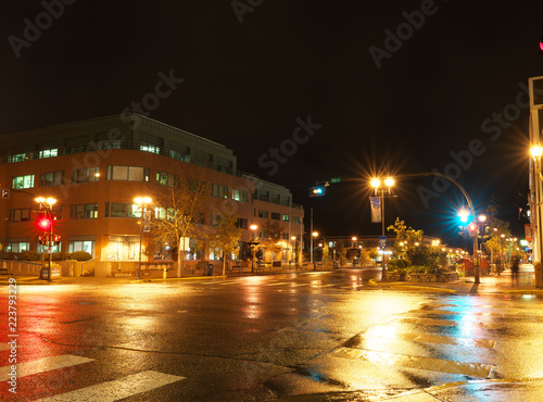 Whitehorse,Canada-September 12, 2018: Night view of Main Street in Whitehorse, Canada © khunta