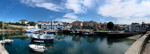 Panoramic view of the seaport of Puerto de Vega, Asturias - Spain