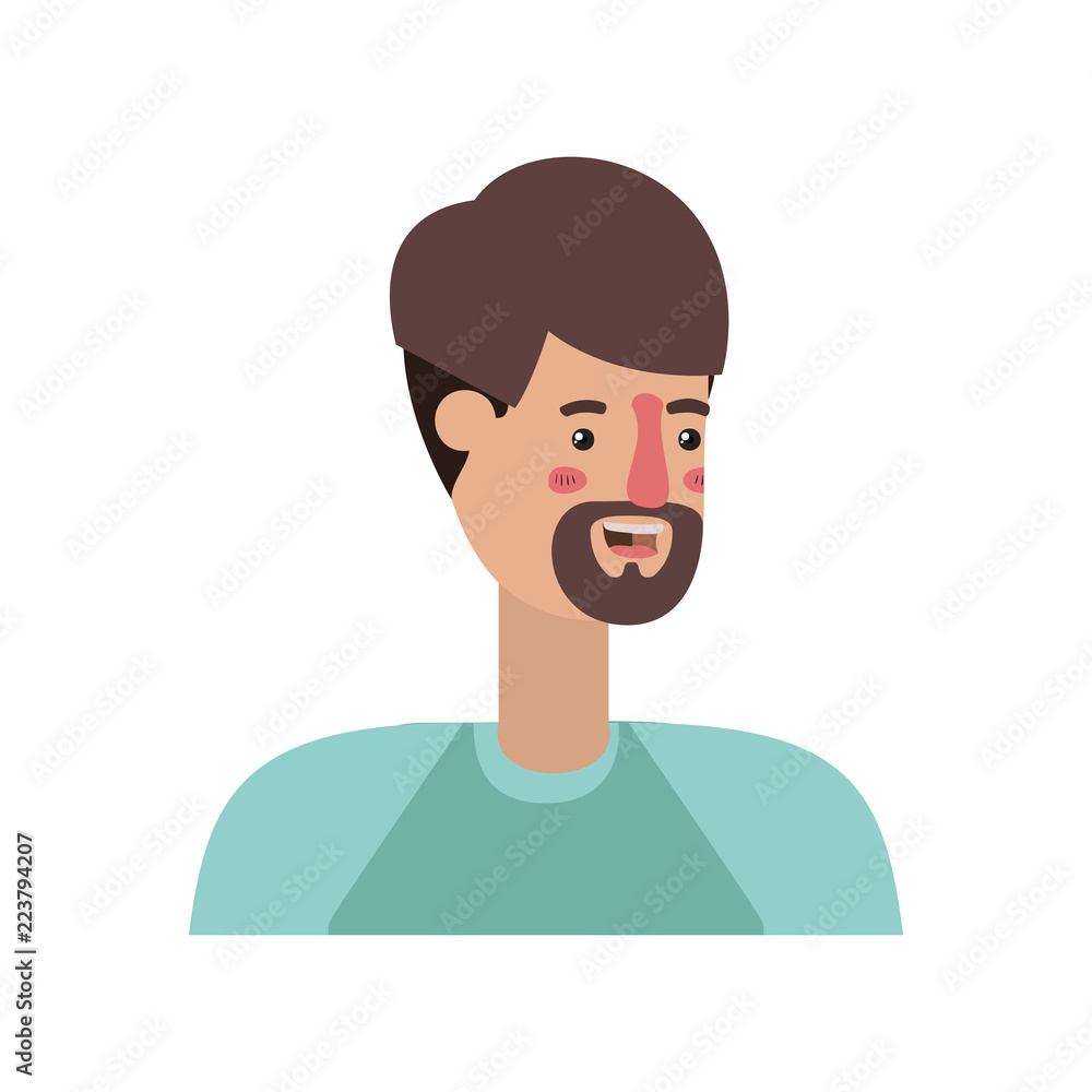 young man with beard avatar character young man with beard avatar character