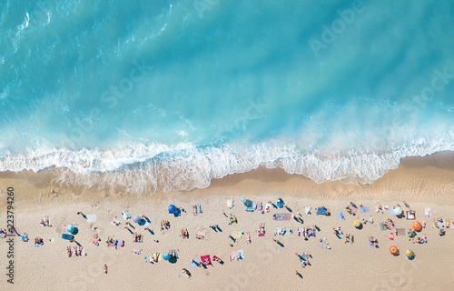 Aerial view at the beach. T...