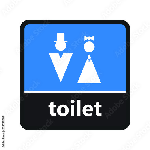 Water closet sign with toilet label for print and digital content
