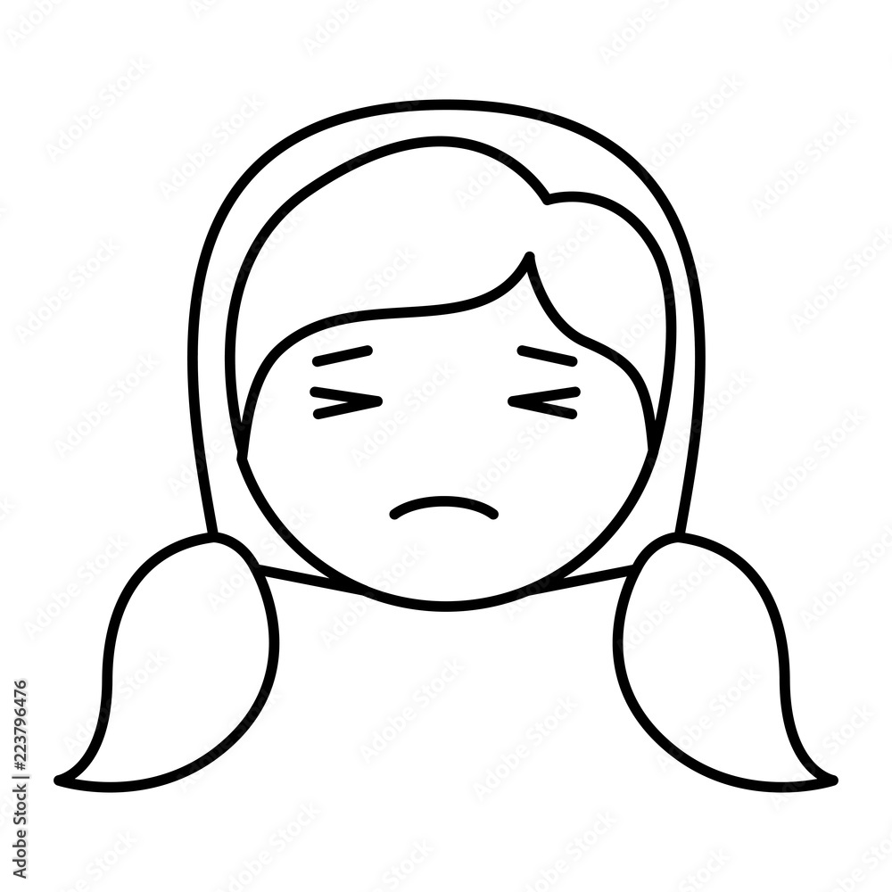 cartoon woman angry head kawaii character cartoon woman angry head kawaii character