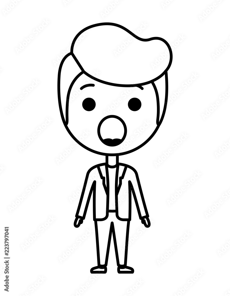 cartoon man surprised kawaii character cartoon man surprised kawaii character