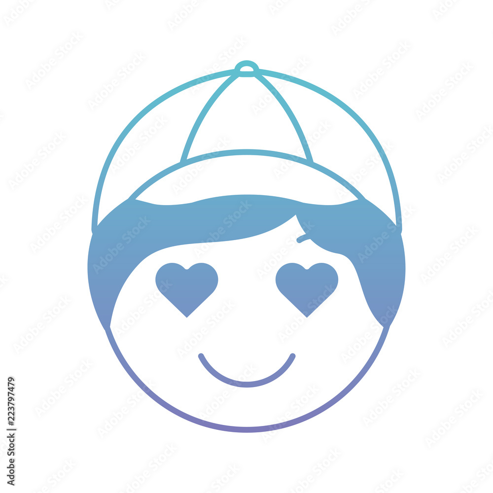 cartoon head man in love kawaii character cartoon head man in love kawaii character