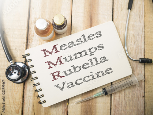 MMR Measles Mumps Rubella Vaccine, Healthcare and Medical Concept photo