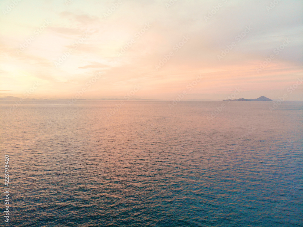 Aerial Sunset view of Ooita Bay, Japan Aerial Sunset view of Ooita Bay, Japan