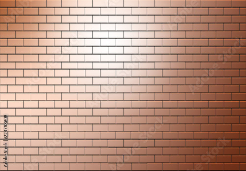 A copper colored brick wall has a hole in it allowing escape to another area, world, life or whatever is needed.