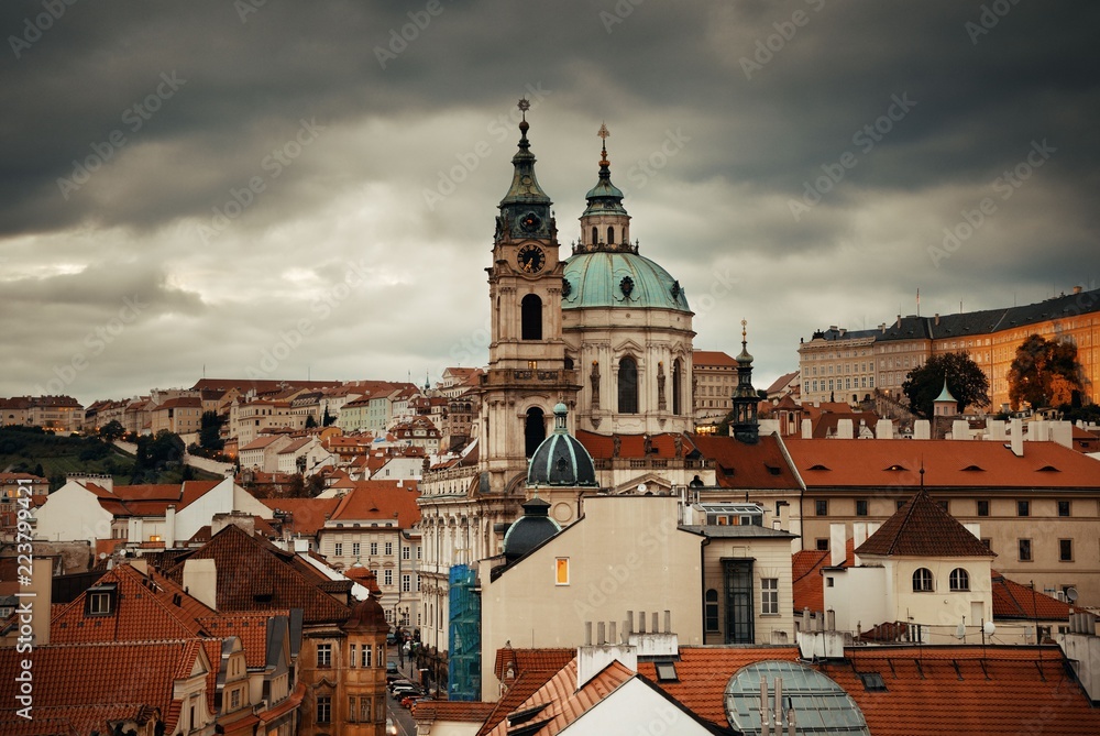 Prague skyline rooftop view dome