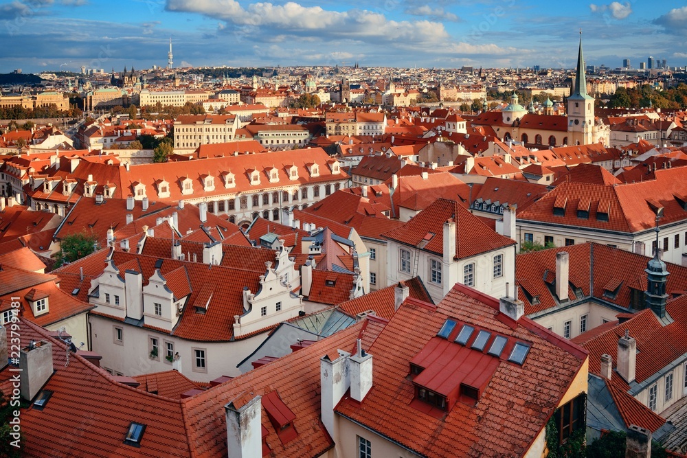 Obraz premium Prague skyline rooftop view