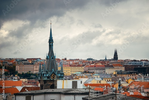 Prague skyline rooftop view