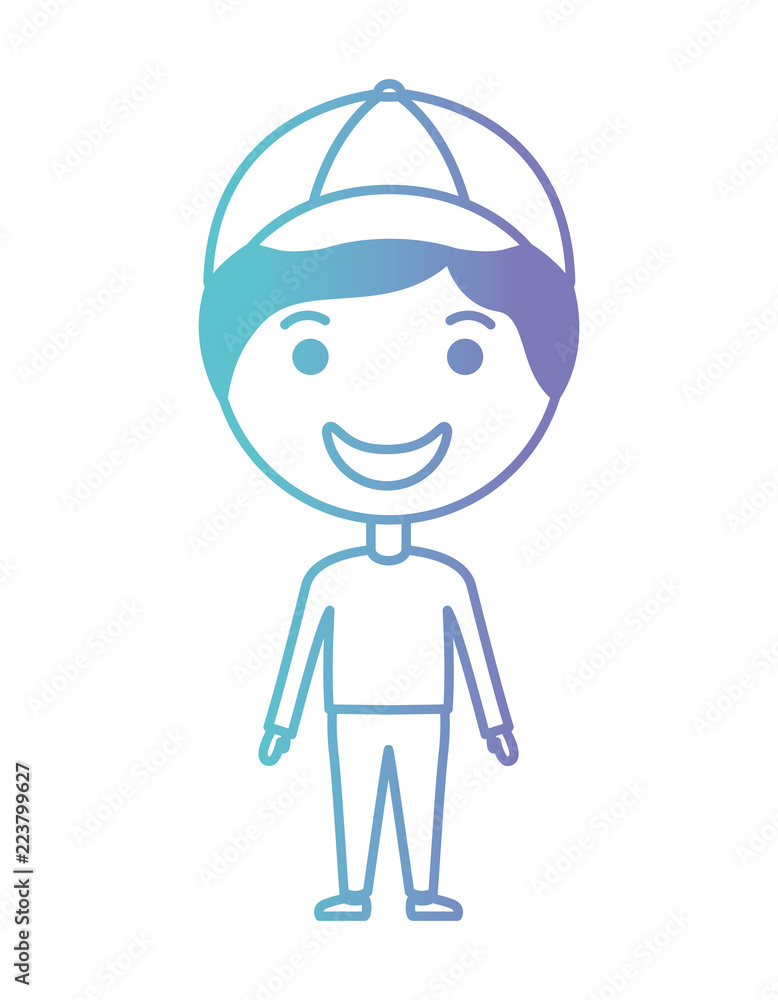 cartoon happy man kawaii character cartoon happy man kawaii character