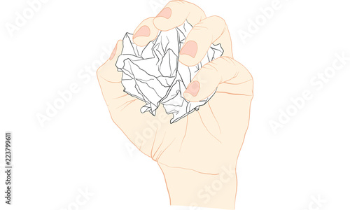 hand tearing and crooking paper, vector