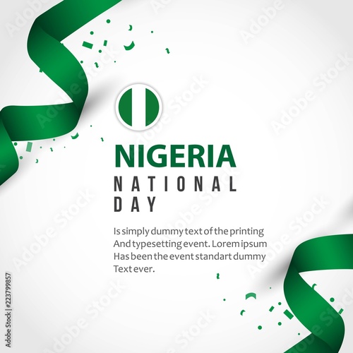 Nigeria National Day Vector Template Design Illustration