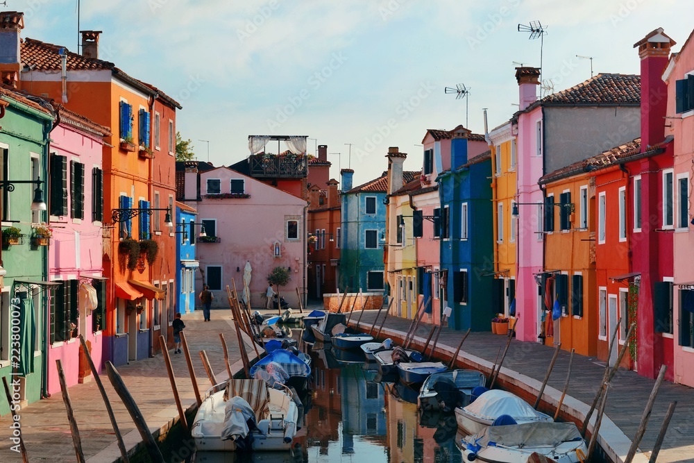 Colorful Burano canal view