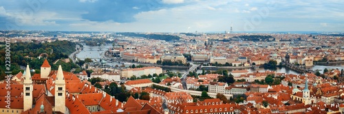 Prague skyline rooftop view panorama