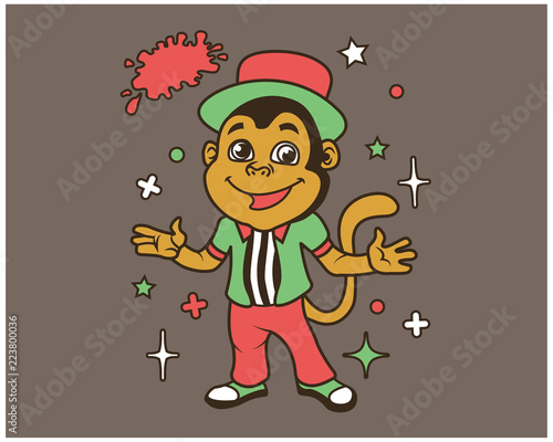 Hipster Monkey Cartoon T Shirt Design