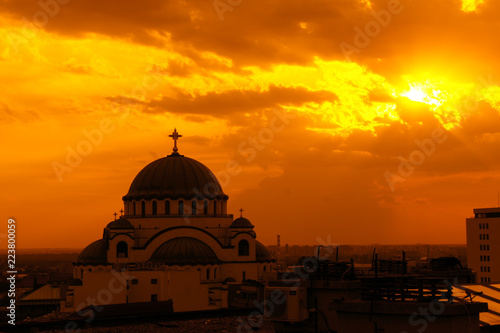 Sunset in Belgrade Serbia