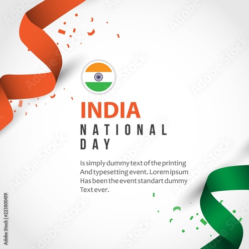 India National Day Vector Template Design Illustration