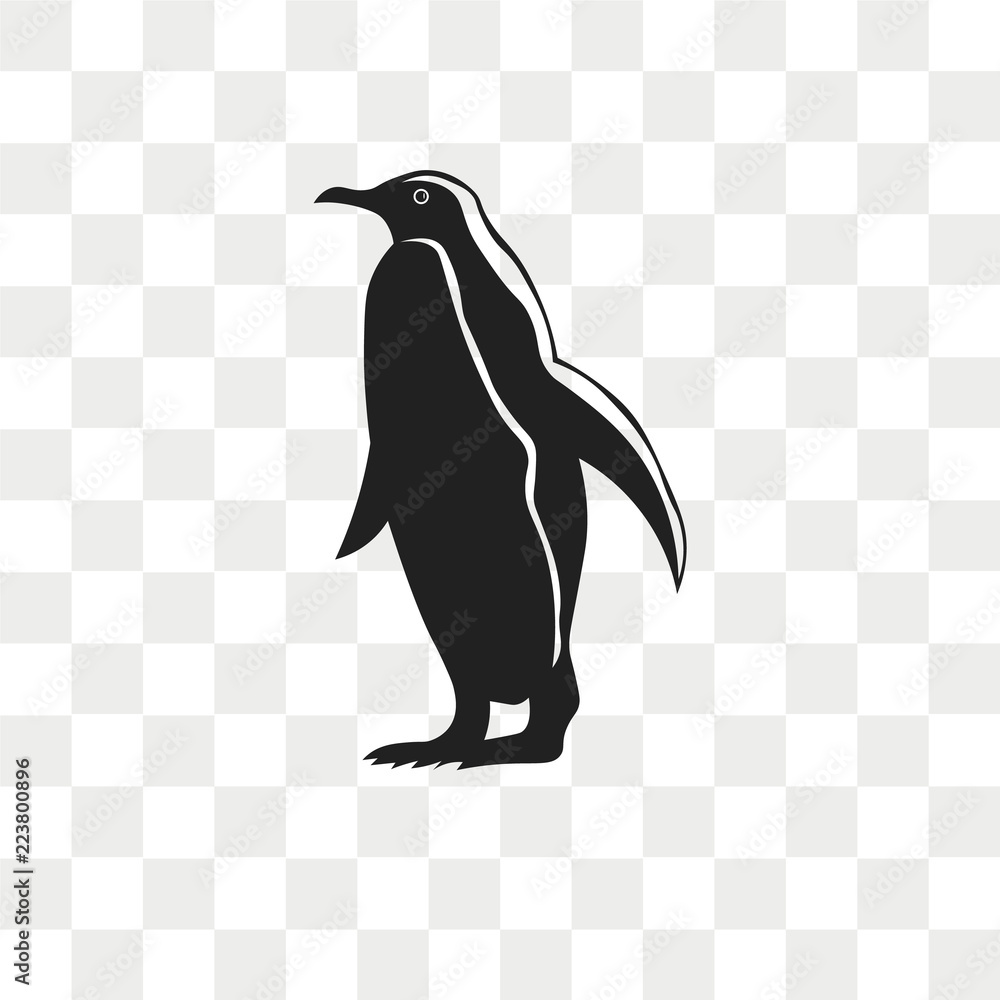 Fototapeta premium Penguin vector icon isolated on transparent background, Penguin logo design