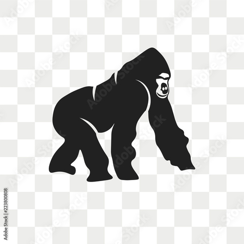 Gorilla vector icon isolated on transparent background, Gorilla logo design