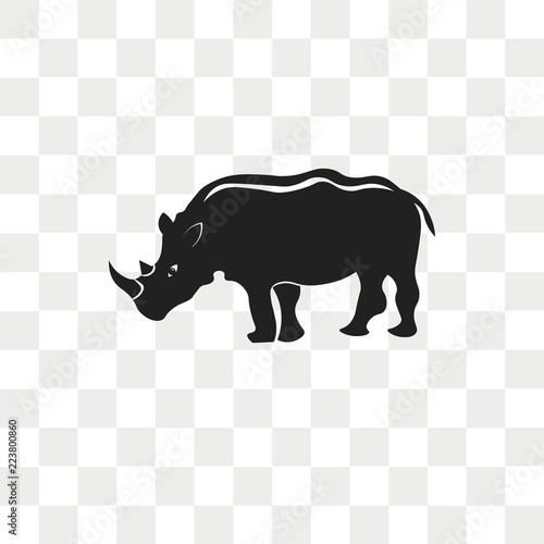 Rhinoceros vector icon isolated on transparent background, Rhinoceros logo design