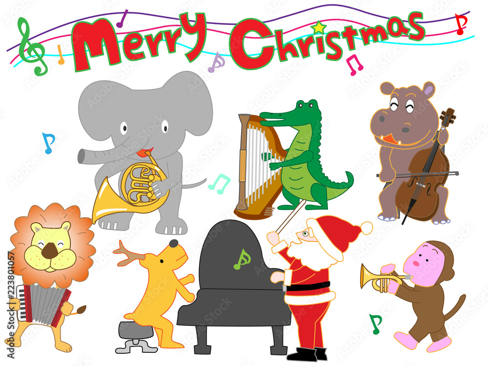 Obraz premium 動物園のクリスマスコンサート